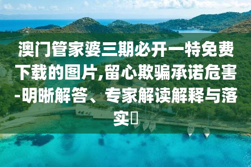 澳门管家婆三期必开一特免费下载的图片,留心欺骗承诺危害-明晰解答、专家解读解释与落实​