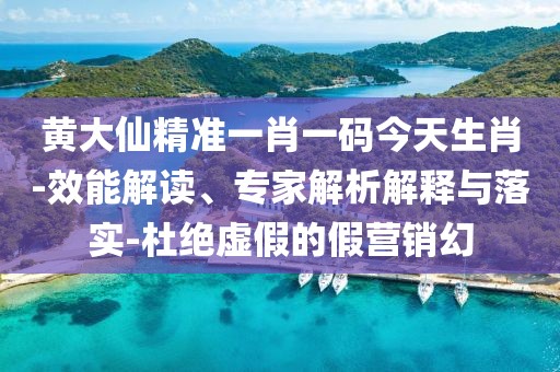 黄大仙精准一肖一码今天生肖-效能解读、专家解析解释与落实-杜绝虚假的假营销幻